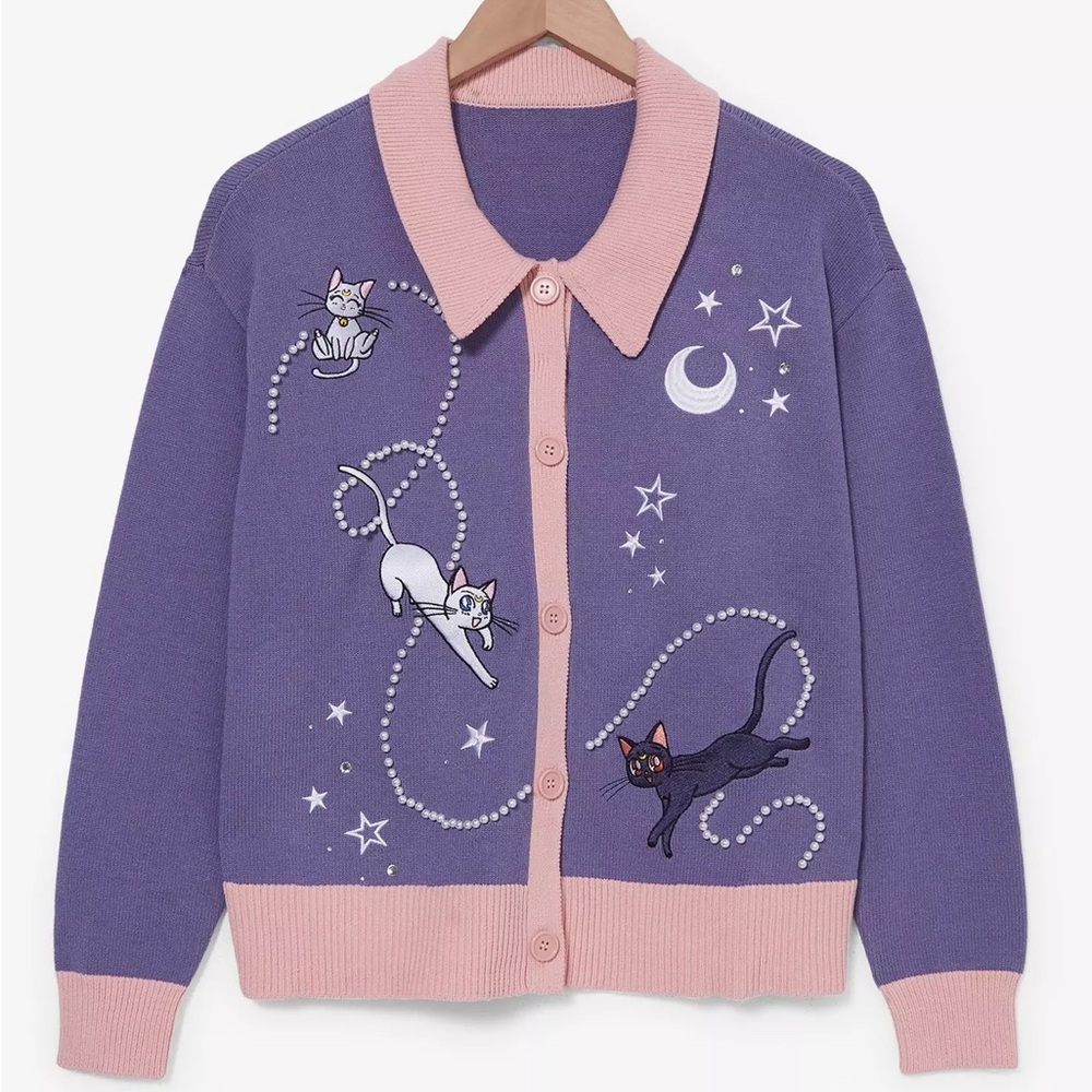 Pretty Guardian Sailor Moon Luna, Artemis, & Diana Starry Cardigan‎ BoxLunch
